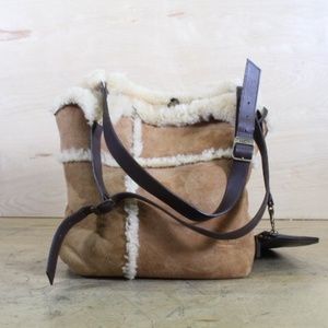 UGG AUSTRALIA TAN SUEDE SHOULDER BAG